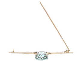 Aquamarine Bar Brooch open