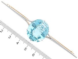 Aquamarine Bar Brooch size