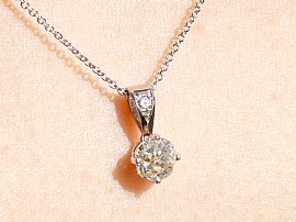 Old European Cut Diamond Pendant wearing