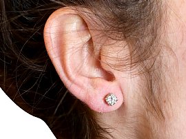 1.51 carat Diamond Stud Earrings wearing