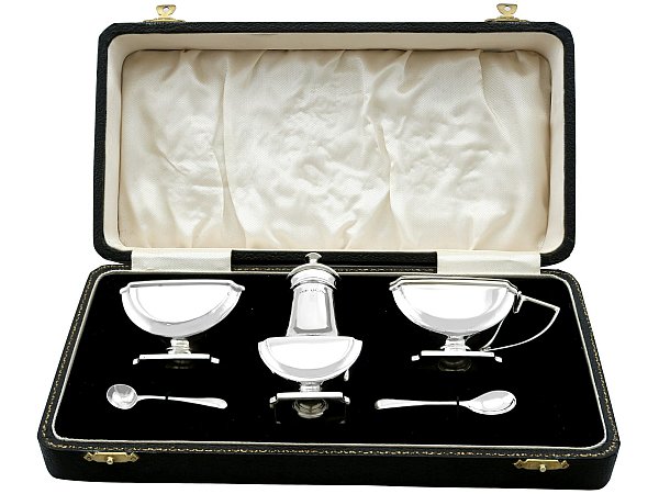 Boxed Silver Condiment Set 3 Piece