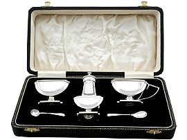 Sterling Silver Condiment Set - Art Deco - Vintage George VI (1948)