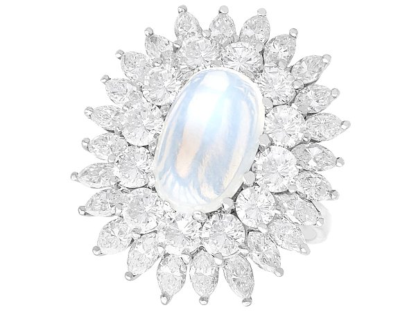 Moonstone Cocktail Ring with Diamonds