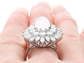 white gold vintage jadeite ring 