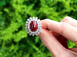 Vintage Burmese Cabochon Ruby Ring Outside