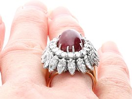 Vintage Burmese Cabochon Ruby Ring