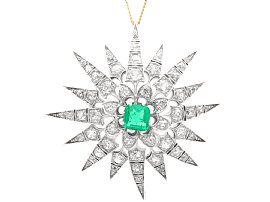Victorian Emerald and Diamond Star Brooch