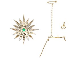 Victorian Emerald and Diamond Star Brooch