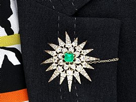 Diamond Star Brooch Victorian wearing