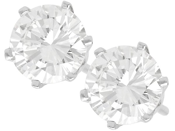 2.65 Carat Diamond Stud Earrings for Sale