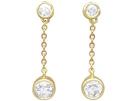 0.99ct Diamond Drop Earrings in 18ct Yellow Gold