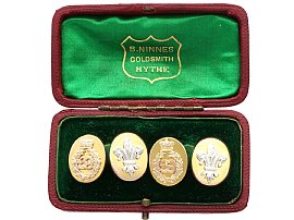 Antique 9ct Yellow Gold Regimental Cufflinks