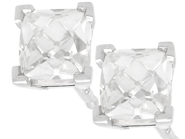 French Cut Diamond Stud Earrings