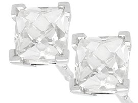 French Cut Diamond Stud Earrings