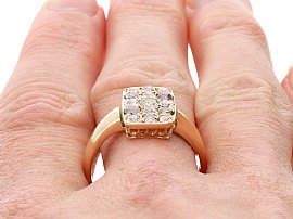 Antique Brown Diamond Ring with White Diamonds