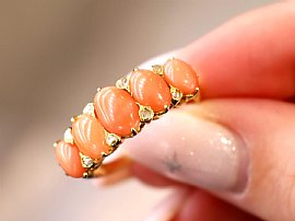 coral and diamond ring 