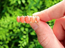 Antique Five Stone Coral Ring