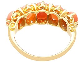 Antique Five Stone Coral Ring