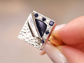 Unusual Diamond and Sapphire Ring