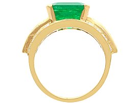 Emerald Cut Emerald Ring with Baguettes in Gold