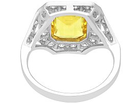 Emerald Cut Yellow Sapphire Ring with Diamonds