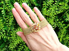 Rare Ruby and Diamond Bracelet Watch in Gold