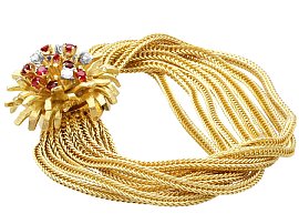 Rare Ruby and Diamond Bracelet Watch in Gold