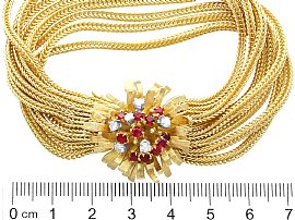 Rare Ruby and Diamond Bracelet Watch in Gold