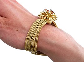 Rare Ruby and Diamond Bracelet Watch in Gold