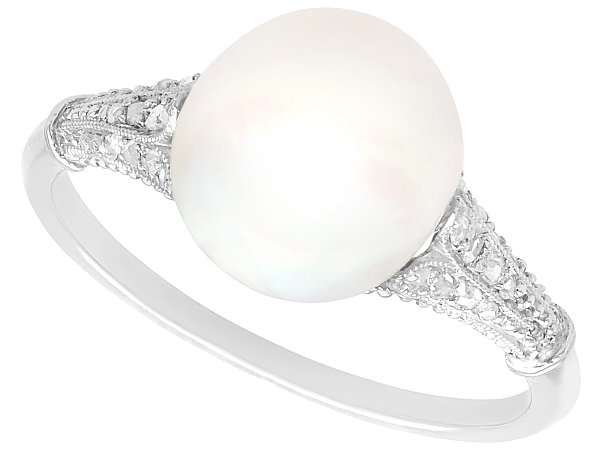 Antique Saltwater Pearl Engagement Ring for Sale