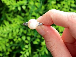 Antique Saltwater Pearl Engagement Ring for Sale