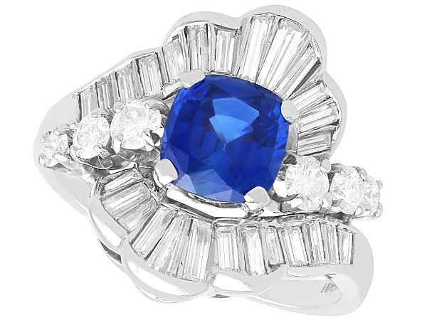 Sapphire and Diamond Dress Ring in Platinum
