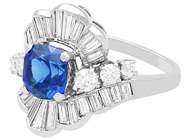 Sapphire and Diamond Dress Ring in Platinum