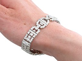 11.75 Carat Diamond Bracelet in Platinum wearing