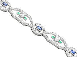 Sapphire Emerald and Diamond Bracelet