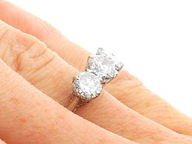 vintage diamond trilogy ring wearing 