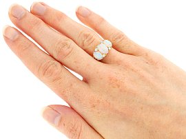 Opal Ring on the Finger