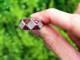 Ruby and Diamond Dress Ring in Platinum Outside