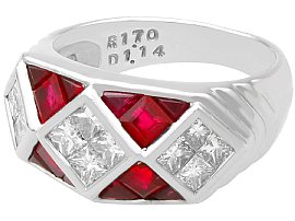 Ruby and Diamond Dress Ring in Platinum