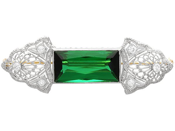 Tourmaline Brooch with Diamonds