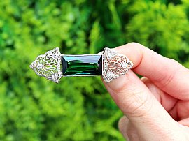 Tourmaline Brooch with Diamonds