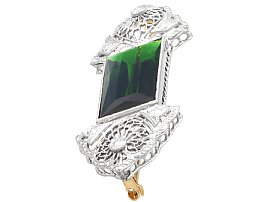 Tourmaline Brooch with Diamonds