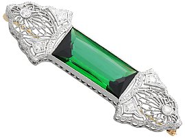 Tourmaline Brooch with Diamonds