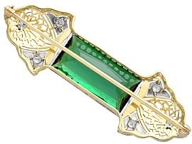 Tourmaline Brooch with Diamonds Reverse