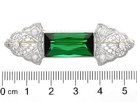 Tourmaline Brooch with Diamonds Size