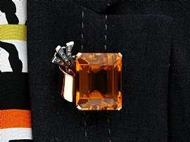 Wearing Large Vintage Citrine Brooch