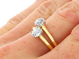 Antique Two Stone Diamond Ring Wearing