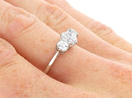 Platinum Three Stone Diamond Ring wearing