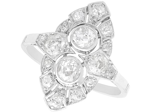 Bezel Set Diamond Cluster Ring in Platinum