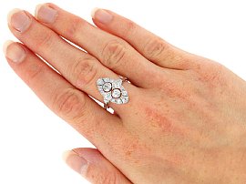 Bezel Set Diamond Cluster Ring in Platinum